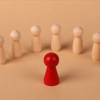 Het netwerk rond een persoon, aangeduid met pionnen.